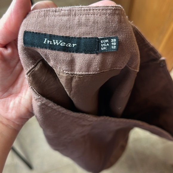InWear Brown Linen Midi Skirt - 10 - Picture 8 of 8